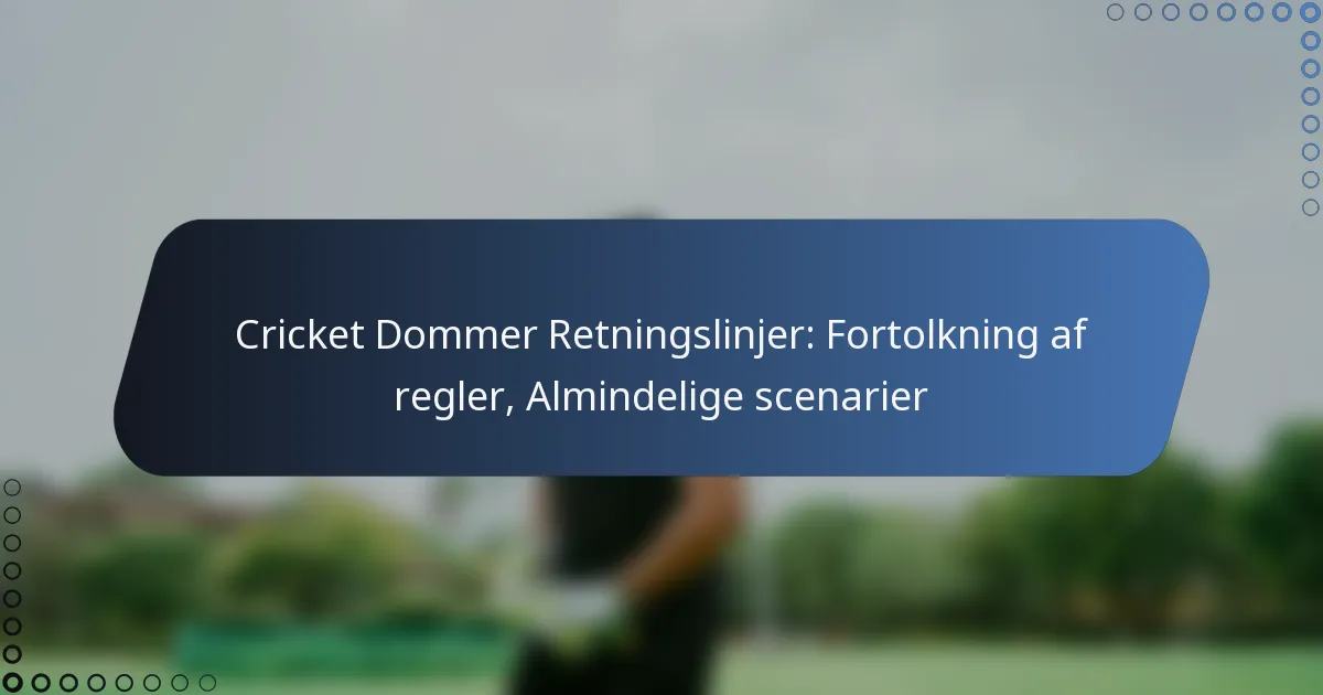Cricket Dommer Retningslinjer: Fortolkning af regler, Almindelige scenarier
