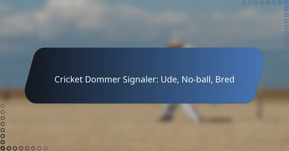 Cricket Dommer Signaler: Ude, No-ball, Bred