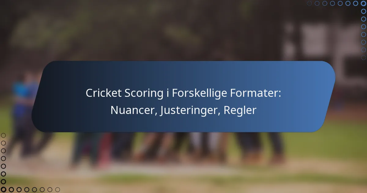 Cricket Scoring i Forskellige Formater: Nuancer, Justeringer, Regler