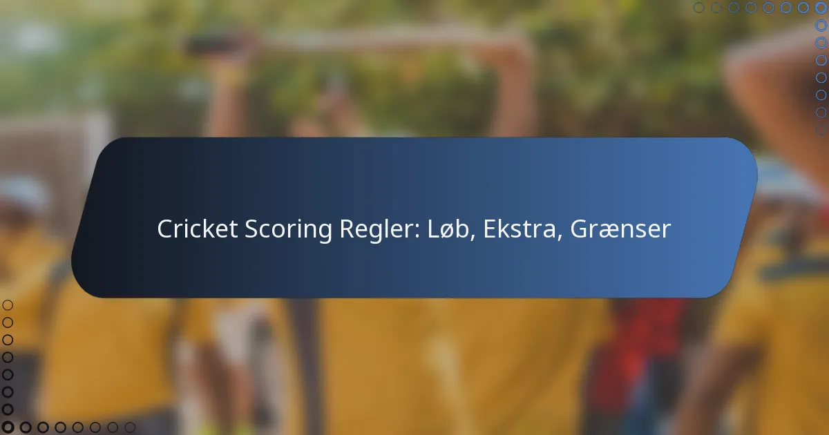Cricket Scoring Regler: Løb, Ekstra, Grænser