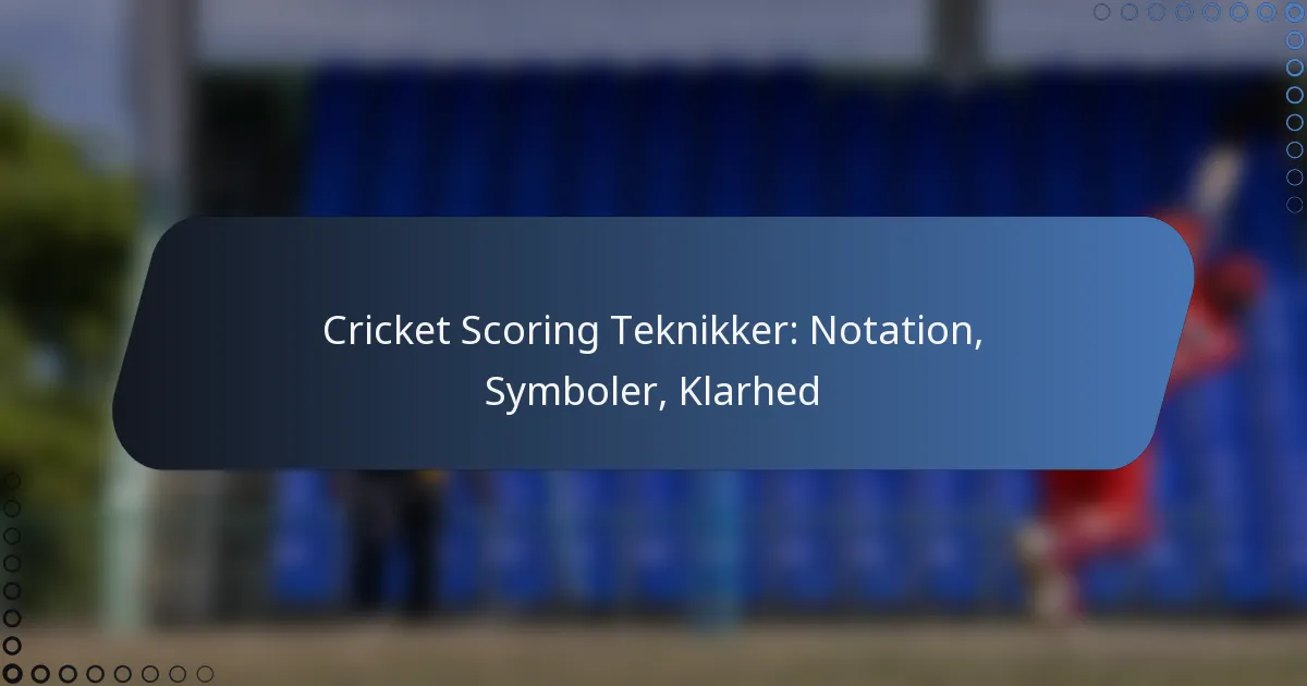 Cricket Scoring Teknikker: Notation, Symboler, Klarhed