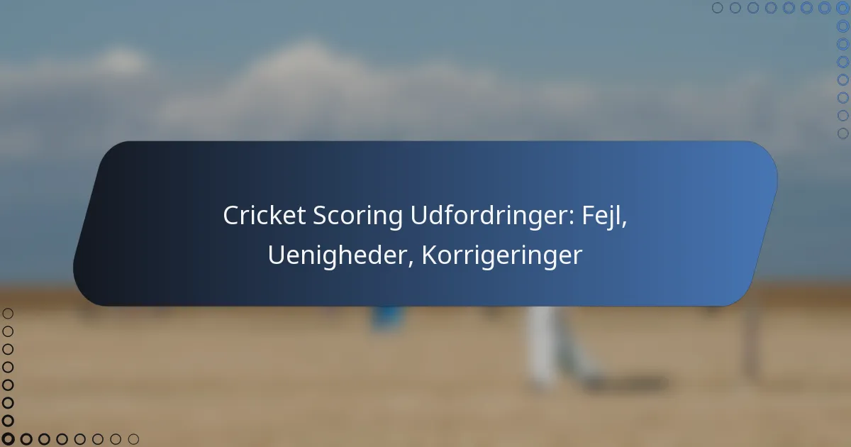 Cricket Scoring Udfordringer: Fejl, Uenigheder, Korrigeringer