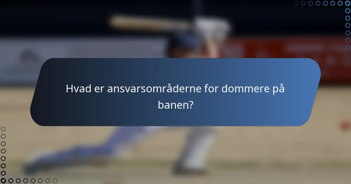 Hvad er ansvarsområderne for dommere på banen?