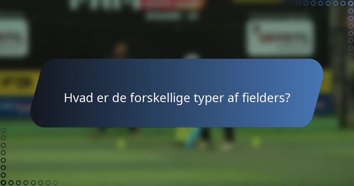 Hvad er de forskellige typer af fielders?