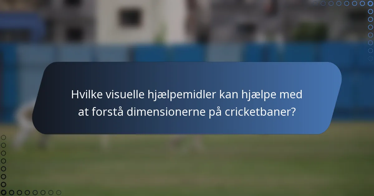 Hvilke visuelle hjælpemidler kan hjælpe med at forstå dimensionerne på cricketbaner?