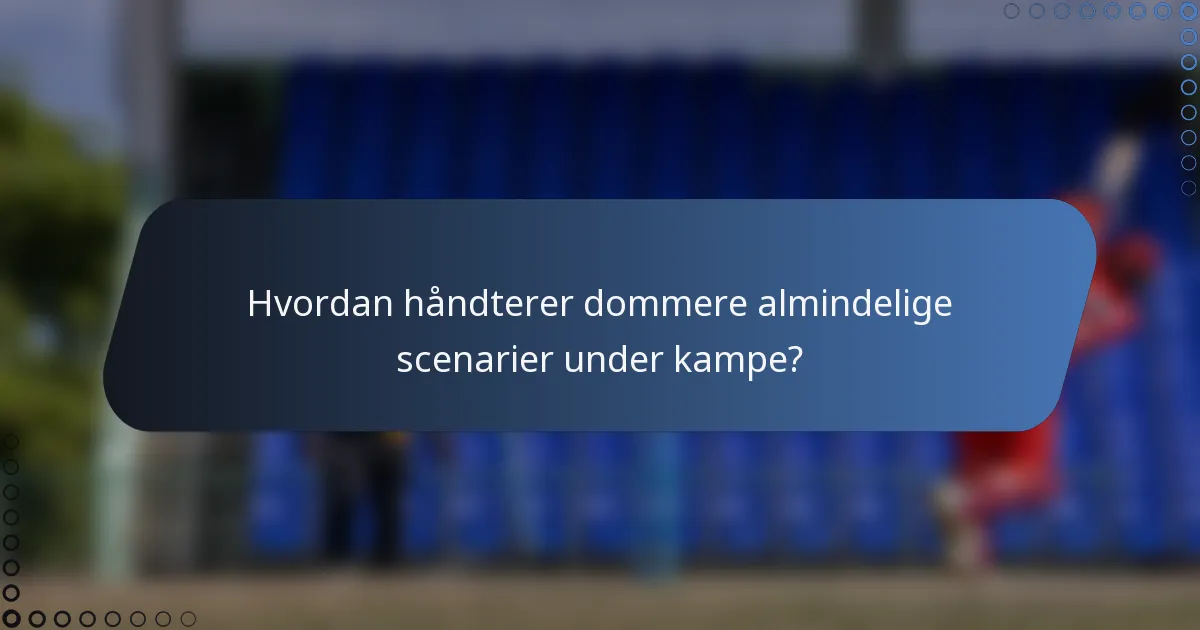 Hvordan håndterer dommere almindelige scenarier under kampe?