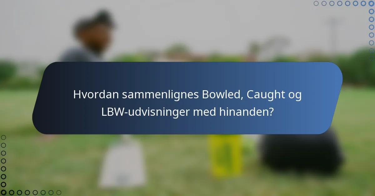 Hvordan sammenlignes Bowled, Caught og LBW-udvisninger med hinanden?